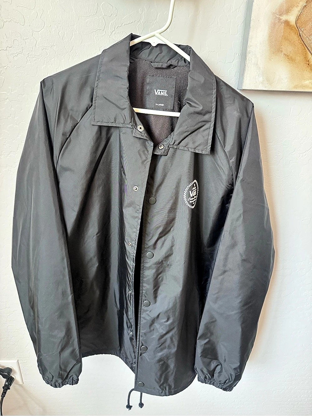 Vans The Authentic Custom Classic Coaches Windbreaker Jacket Men's Black XL